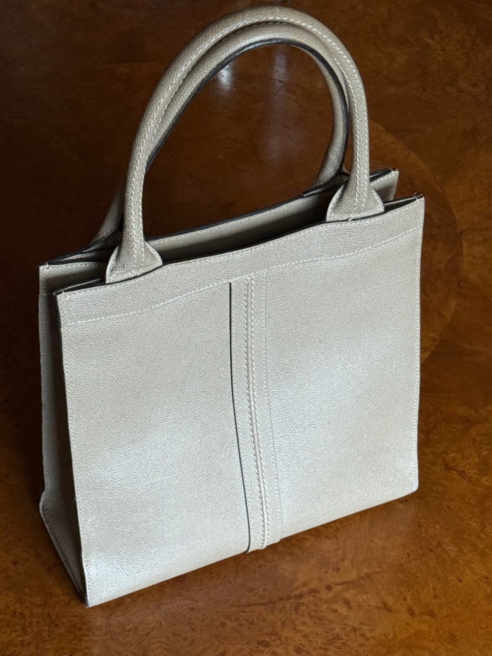 Valextra Small Punch Tote Taupe